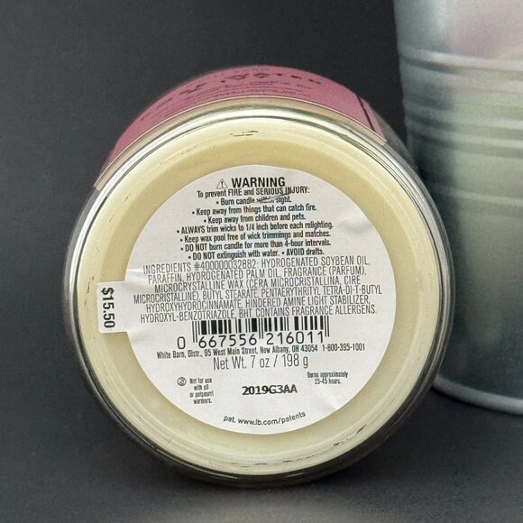 BBW Rose Water & Ivy White Barn Bath & Body Works Mason Jar Single Wick Candle - Picture 9 of 10